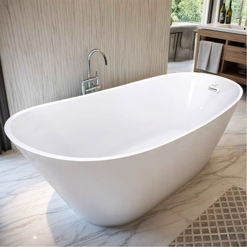 Ванна акриловая Cerutti SPA CT10864 170х75 отдельностоящая овальная с ножками - фото 3