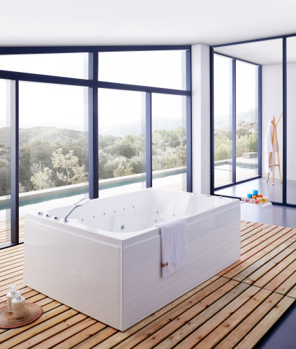 Ванна акриловая гидромассажная SSWW A1905 180х120 отдельностоящая прямоугольная с каркасом - фото 3