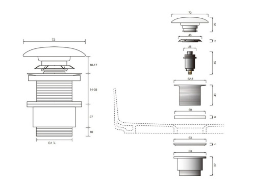 Донный клапан CIELO PIL01B - фото 3