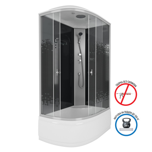 Душевая кабина Niagara Eco 7510R 120х80 асимметричная с крышей ориентация правая