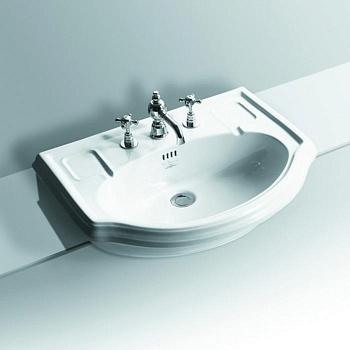 Раковина из санфаянса Simas Arcade AR835bi*3 67х49 полувстраиваемая цвет белый 3 отверстия под смеситель