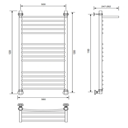 Полотенцесушитель Veconi Nemi-B N12050GR-B 50х120 водяной графит - фото 3