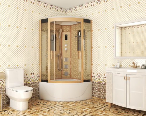 Душевая кабина Niagara Luxe 7710G 100х100 четверть круга с крышей ориентация универсальная - фото 2