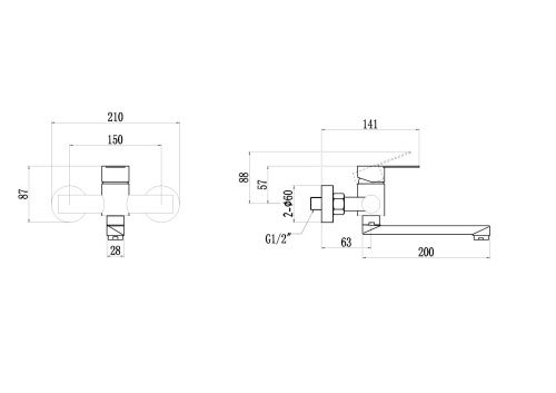 Смеситель для ванны и душа Fmark FS8207C настенный золото матовое - фото 2