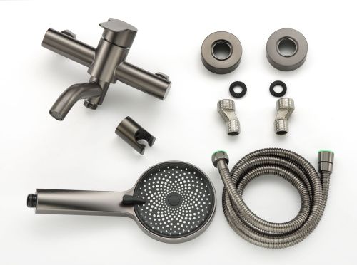 Смеситель для ванны и душа Fmark FS8206Q настенный графит - фото 5