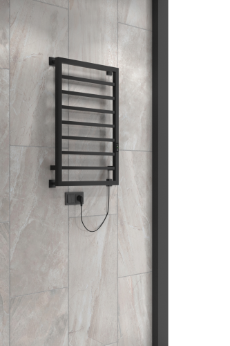 Полотенцесушитель Indigo Crete DGC80-50BRRt 53х80 электрический черный муар - фото 3