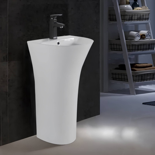 Раковина из сантехнического фарфора Cerutti SPA CT7832 48х42 напольная цвет белый 1 отверстие под смеситель - фото 4