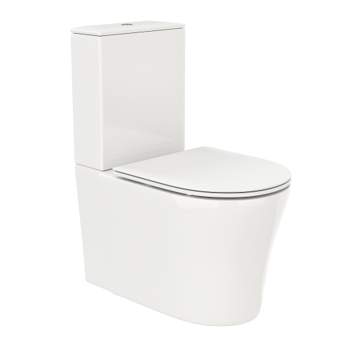 Унитаз напольный с бачком Cerutti SPA CT8916 белый с сиденьем микролифт безободковый каскадный смыв - фото 4