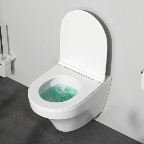 Чаша унитаза подвесная Am.Pm Inspire C501700WH цвет белый глянцевый без сиденья безободковая душевой смыв - фото 3