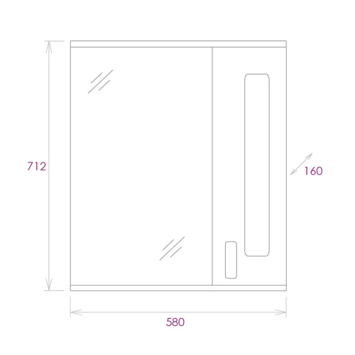 Зеркало-шкаф Onika Кристалл 206706 67х16х71 подвесной цвет белый - фото 3