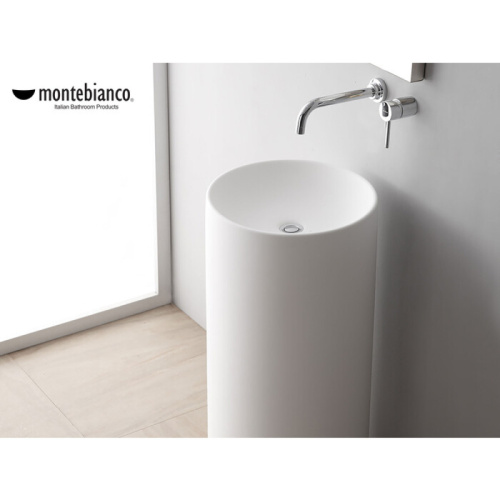 Раковина из искусственного камня MonteBianco Pisa 11235 43х43 напольная цвет белый матовый без отверстий под смеситель - фото 3