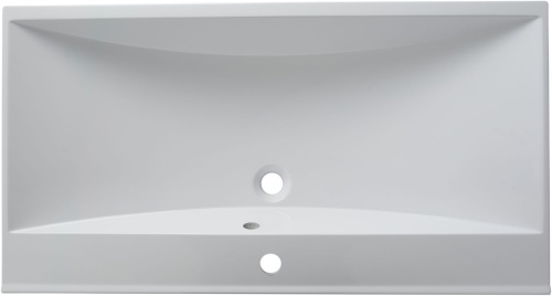 Раковина из литьевого мрамора Aquanet Нота 00284114 90х48 полувстраиваемая цвет белый 1 отверстие под смеситель - фото 3