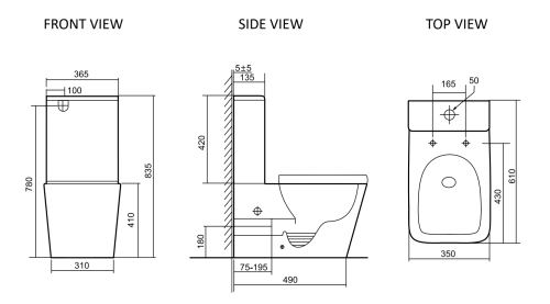 Унитаз напольный с бачком SantiLine SL-5028 цвет белый с сиденьем микролифт безободковый смыв воронка-водоворот - фото 2