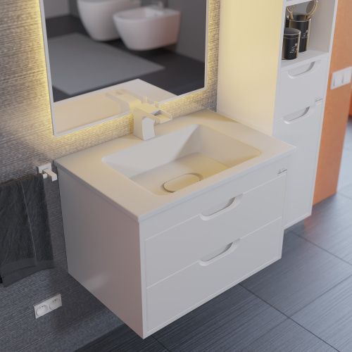 Тумба с раковиной Uperwood UPD Modul 393020548 62х45х57 цвет белый матовый - фото 4