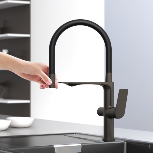 Смеситель для кухни Tokito MITSUISHI TOK-MIT-1012GM на раковину вороненая сталь - фото 3