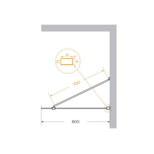 Душевая перегородка Cezares LIBERTA LIBERTA-L-1-TB-80-C-NERO 80х195 стекло прозрачное профиль черный - фото 4