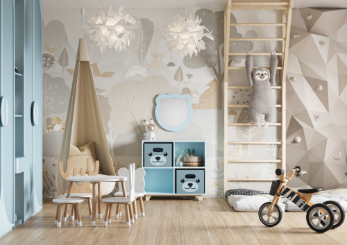 Зеркало в ванную Aquaton Каспер 1A283502CR0E0 50х50 цвет голубой - фото 3