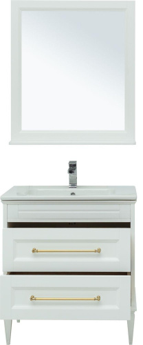 Комплект мебели: тумба с раковиной 78x47x65 + зеркало Aquanet Бостон М 00281191 напольный/подвесной цвет белый - фото 5