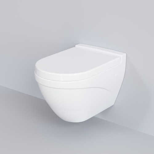 Унитаз подвесной Ambassador Nord 133T20001-132T20001 белый глянцевый с сиденьем микролифт - фото 2