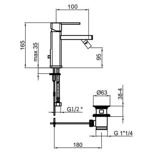 Смеситель Webert Azeta New AA840102015 на биде хром - фото 3