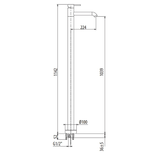 Смеситель Gattoni CIRCLE TWO 9109/90C0 напольный хром - фото 2