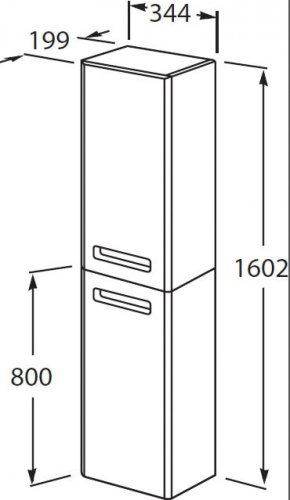 Шкаф-пенал Roca The Gap Original ZRU9302738 34х20х160 подвесной цвет белый - фото 3