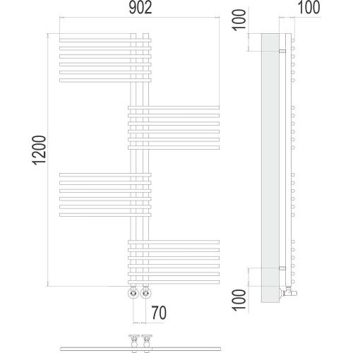Полотенцесушитель Terminus 4670078530622 90х120 водяной хром - фото 3