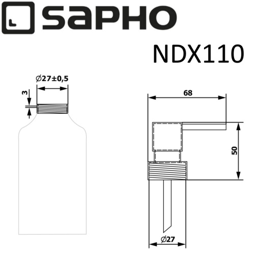 Головка дозатора запасная для диспенсера нажимного действия Sapho X-ROUND NDX110 - фото 2