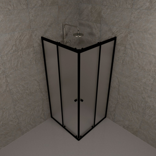 Душевой уголок Тритон Вента-БВ Щ0000064631 90х90 стекло матовое профиль черный без поддона - фото 4