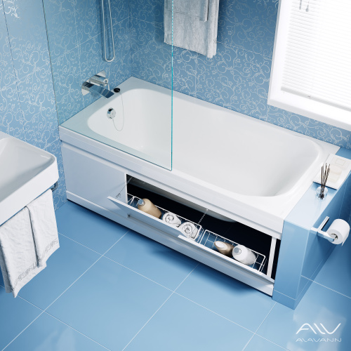 Экран под ванну Alavann Soft 170 см ALV0243002 фронтальный МДФ откидной белый - фото 3