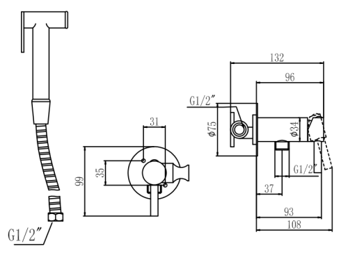 Гигиенический душ со смесителем Savol S-FXQ003Q графит - фото 2