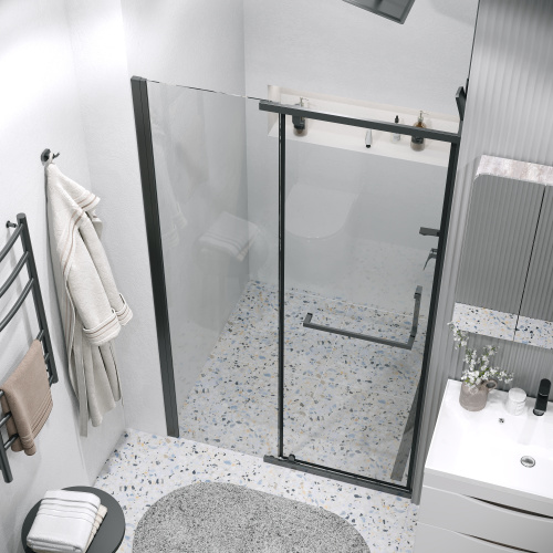 Душевая дверь Grossman Pragma 100.K33.03.120.21.00 120х195 стекло прозрачное профиль черный матовый - фото 5