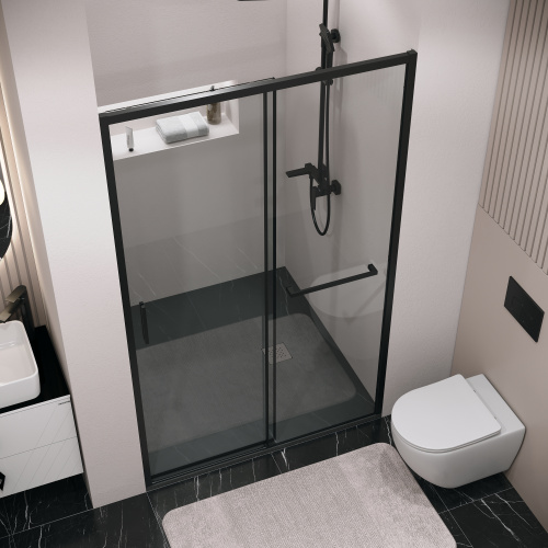 Душевая дверь Grossman Style 100.K33.05.130.21.00 130х195 стекло прозрачное профиль черный матовый - фото 4