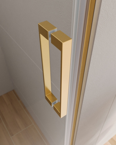 Душевая дверь Cezares SLIDER SLIDER-B-1-80/90-C-BORO 80х195 стекло прозрачное профиль золото брашированное - фото 4