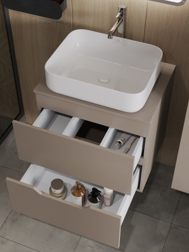 Тумба с раковиной Orange Line Li-60TuLMDF+B05-500W 61х46х70 - фото 4