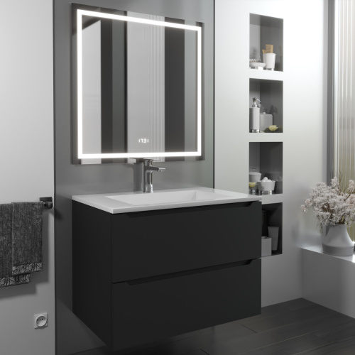 Тумба с раковиной Uperwood Tanos-Next 290000011 80х45х52 цвет черный матовый - фото 2