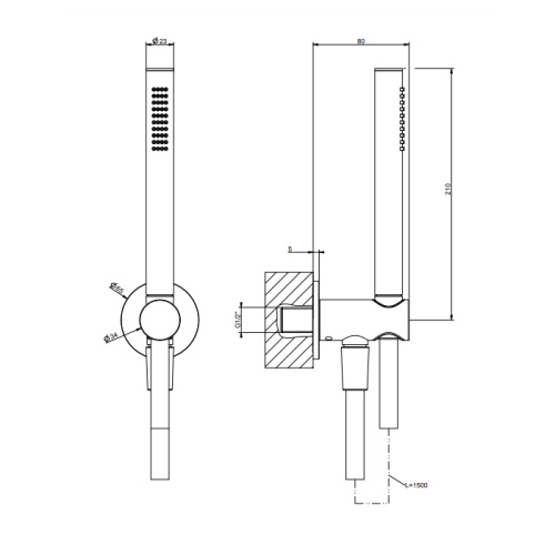 Душевой гарнитур Gessi Shower Sets 63329#031 настенный  хром - фото 2
