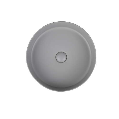 Раковина из сантехнического фарфора Vincea VBS-216MG 39х39 накладная цвет серый матовый без отверстий под смеситель - фото 2