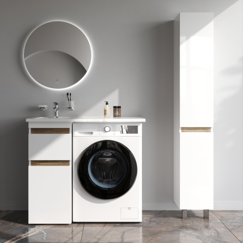 Тумба под раковину Am.Pm X-Joy M85AFSX0402WG 37х46х89 напольная цвет белый/светлое дерево - фото 5