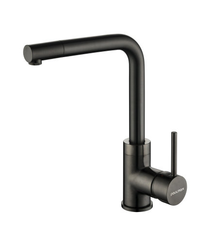 Смеситель для кухни Paulmark HONNER Ho212018-GM на раковину воронёная сталь
