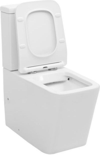 Чаша унитаза напольная Aquanet Tavr TAVR-C1 цвет белый без бачка с сиденьем микролифт безободковая каскадный смыв - фото 5