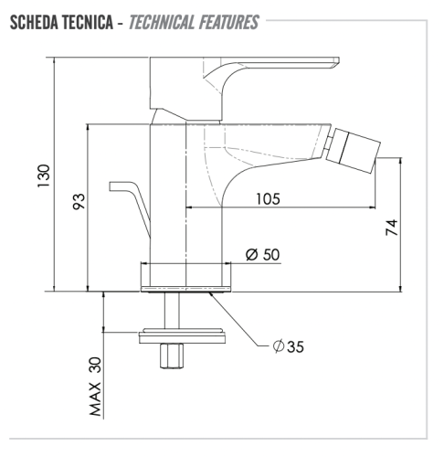 Смеситель Remer Energy EY20 на биде хром - фото 2