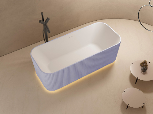 Ванна из искусственного камня Abber Stein AS9663Violett 170х75 отдельностоящая прямоугольная с каркасом - фото 2