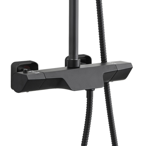 Душевая стойка Bond Cube B03-9488 настенная цвет черный матовый с термостатом - фото 3