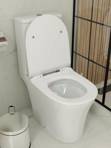 Унитаз напольный с бачком Teymi Ritta T40811 белый с сиденьем микролифт безободковый смыв торнадо - фото 5