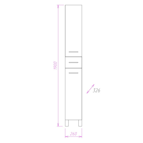 Шкаф-пенал Onika Модерн 402605 26х33х190 напольный - фото 3