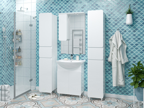 Шкаф-пенал Misty Чегет П-Чег-05035-01-1ЯП 35х34х195 напольный цвет белый - фото 5