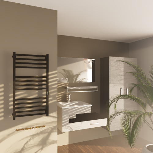 Полотенцесушитель Altasan АрмадаПроф АрмадаПрофР10050ЧМ подвесной 53х101 электрический черный муар - фото 2