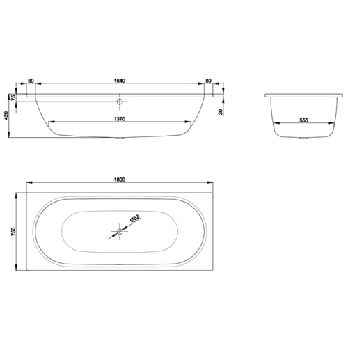 Ванна стальная Bette Starlet 1430-000 180х75 встраиваемая прямоугольная без ножек - фото 2
