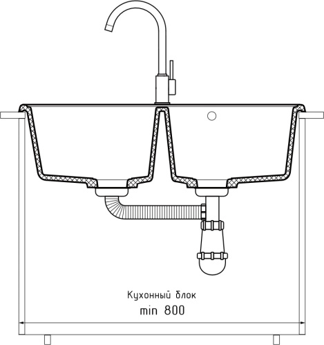 Кухонная мойка Granfest Quarz 15 белый 74х48 цвет белый поверхность матовая - фото 4